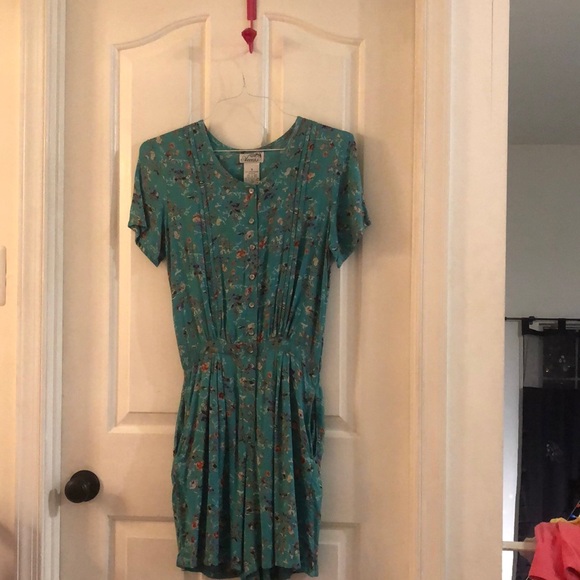 Pants - Adorable Access Teal Flowered Skort Romper